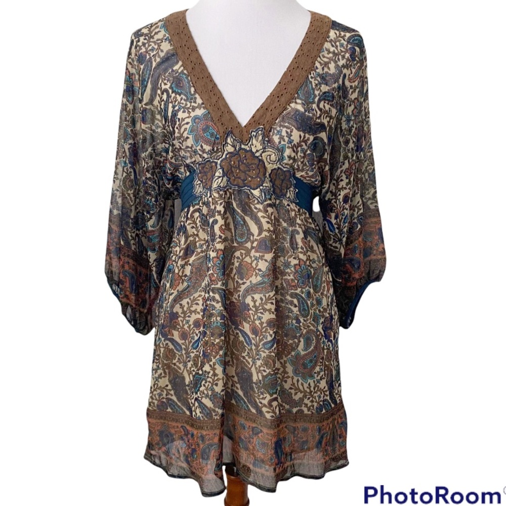 Flying Tomato Sheer Paisley Dress